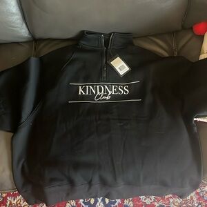 Brunette The Label Half zip “Kindness Club” with tags!